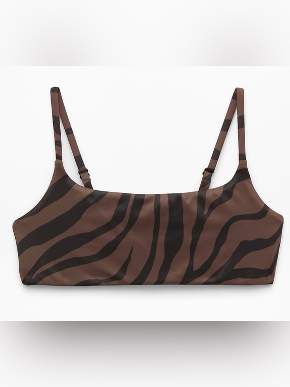 NWT Athleta Brown & Black Zebra-Stripe Bikini Top
